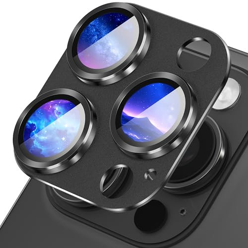Diruite Camera Lens Cover for iPhone 16 Pro/16 Pro Max Camera Protector 360°Integrated Frosting Tempering Glass Aluminum Alloy Lens Protection,Black Titanium