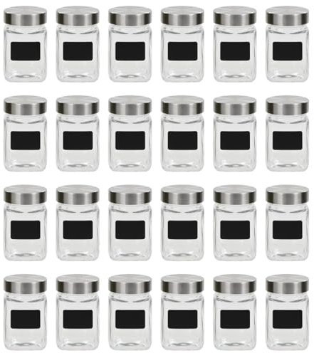 Homgoday Vorratsdosen mit Aufkleber 24 Stück 300ml Keksdosen Haus & Garten