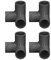 Aramox 10PCS 3 Way PVC Plastic Tee Corner Connector 20mm Inner Dia Greenhouse Furniture Water Pipe Fittings (Black)