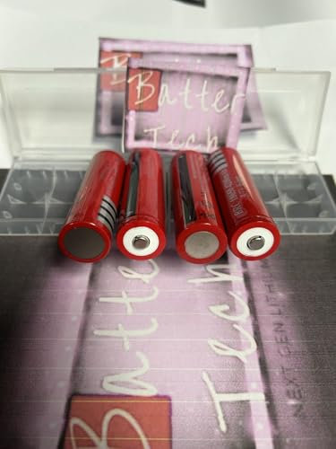 3.7 Volt Rechargeable Battery,ULTR 4200mAh Battery, Button Top NiMH Battery High Power Long Lasting for Headlamp, LED Flashlight, Solar Light, Video Door Bells (4 Batteries)