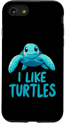 Cute Kids Turtle Design I Like Turtles Sea Turtle Lovers Case for iPhone SE (2020) / 7 / 8