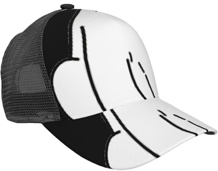 KAPPTYY Baseballkappe mit Eisbär-Aufdruck, 1 Stück, Golfmütze, verstellbar, atmungsaktiv, Ballkappe für Männer und Frauen, Netzrückseite, Schwarz , Einheitsgröße