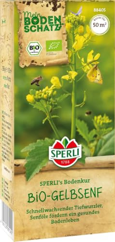 Sperli's Bodenkur BIO-Gelbsenf 88405, Gründüngungssaat | Natürliche Nematodenbekämpfung, Schnellwüchsig, Bodenverbesserer, Samen Bodenkur, einjährig