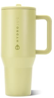 HydroJug Traveler - 32 oz Water Bottle with Handle & Flip Straw - Fits in Cup Holder, Leak Resistant Tumbler-Reusable Insulated Stainless Steel & Rubber Base - Gifts for Women & Men, Olive