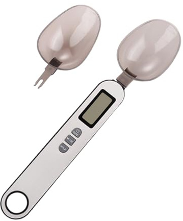 Cuchara Medidora Digital con Báscula 0,1-500 g, Precisión Desmontable con Pantalla, 2 cabezal de cuchara tamaños diferentes, multifuncional, Medidor de Café, Azúcar, Harina, Leche y Especias