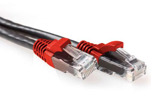 ACT CAT6A U/UTP Cross BK/RD 1.50M