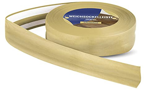 DQ-PP WEICHSOCKELLEISTE | 15m | kiefer | 32x23mm | PVC | selbstklebend | Knickwinkel Fussleisten Gummileiste Sockelleiste Winkelprofil Abschlussleiste Bodenleiste