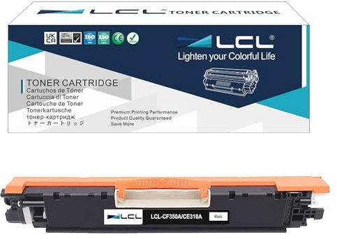 LCL Remanufactured Toner 126A 130A CE310A CF350A (1Schwarz) Kompatibel für HP Laserjet Pro CP1020 CP1025 CP1025nw 100 Color MFP M175 M175nw M175a M175n M175w Pro 200 M275nw M275 M275A MFP M176 M176n