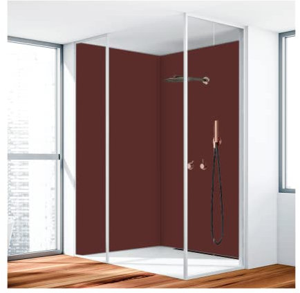 KERABAD Duschrückwand, Badrückwand, Duschverkleidung aus 3 mm Alu-Verbundplatte, 140x200cm,Braun RAL 8015
