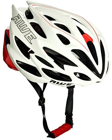 AWE® AWESpeed™ In Mould Adult E-Bike/Bike Road Racing Helmet 55-58cm White/Red *FREE 5 YEAR CRASH REPLACEMENT*