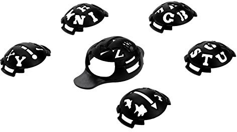 7Pcs 6 In 1 Golfball-Marker, Multi-Template Golf Ball Line Liner Marker Template Mark Golf Ball Alignment Tool Golf,Schwarz