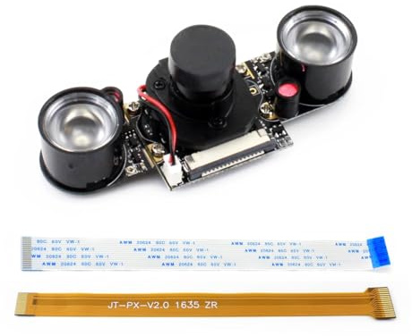 Waveshare IR-Cut Camera 5 MP OV5647 Sensor Embedded IR-Cut Supports Night Vision Adjustable Focus for All Version of Raspberry Pi with 50 Degree Angle of View
