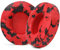 WC Almohadillas de Repuesto Extra Gruesas para Auriculares Beats Solo 2 y 3 inalámbricos en la Oreja - Cuero Suave, Espuma viscoelástica de Lujo, Adhesivo Fuerte | Camo Rojo