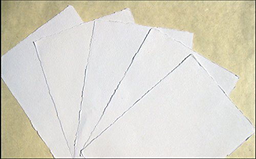 handgeschöpftes Büttenpapier Aquarellpapier A2 10 Bogen/Set extrastark 300g/m² naturweiß BaumwollLinters