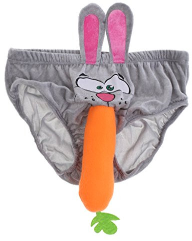 Prettyia Herren String Männer Tanga Dessous Schlüpfer Hasen Kaninchen Karotten Penis Scherzartikel Unterhose Slips Briefs Pants Reizwäsche