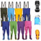 3Kamido Trampolieri per Bambini giovanili - 10 Modelli, Vita Regolabile, Bretelle Resistenti, Fibbia Nexus, Stivali da Pesca, 20-35 EU, Waders Salopette (Cuoricini/Rosa, 28/29 EU)