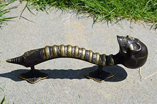 Interlifestyle Türgriff Totenkopf aus Einer Bronzelegierung hergestellt in 28cm Länge Tattoostudio