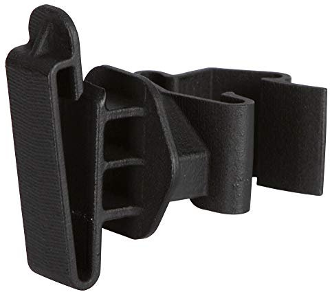 AKO 25x T-Pfosten Weidezaunband Clip Isolator, schwarz - Verbessertes Clip System - Einfaches Anklippen am T-Post - Für Weidezaunband bis 50mm