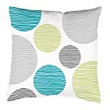 HOME WOHNIDEEN Kissenhülle Digitaldruck Borden 066502-6401 H x B 50 x 50 cm Blau-Grün