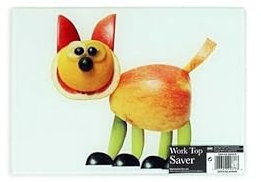 RSWW Brighten Your Kitchen 25cm Glass Chopping Board Worktop Saver Cute Cat Design