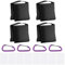 Neewer 4 Pack Photography Heavy Duty Sandbags Saddlebag Design 4 Weight Bags for Photo Video Studio Standing Backyard Outdoor Patio Sports Transparent PP Bag and Clips Included (Black)