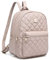 Myhozee Rucksack Damen Leder PU Daypack Klein Elegant Rucksack Tagesrucksack für Mädchen,Beige