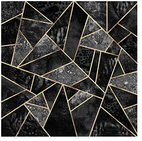 Bilderwelten Fototapete Vlies - Graue Dreiecke Gold - Vliestapete Quadrat 240 x 240cm
