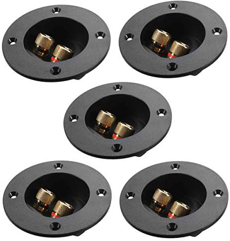 Toddmomy 5pcs DIY Home Car Stereo Screw Cup Connectors Subwoofer Plugs 2-Way Speaker Box Terminal Binding Post