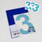 BS® Large Waterproof Non-fading Self Adhesive Vinyl Numbers | 3 (THREE) | 150mm | Pack of 4 | BLUE | Wheelie Bin Numbers