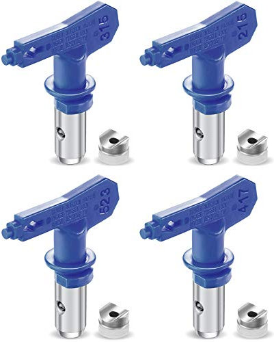 4 Pieces Reversible Spray Tips Reversible Airless Paint Sprayer Nozzle Tips Airless Paint Spray Guns Airless Sprayer Spraying Machine Parts for Homes Buildings Decks or Fences, Model 215,315,417,523