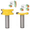 TOPWAY 1/4 Inch Shank Flute & Bead Canoe Joint Router Bit Set 2Pcs, Carbide-Tipped Woodworking Milling Cutter Tools 133301