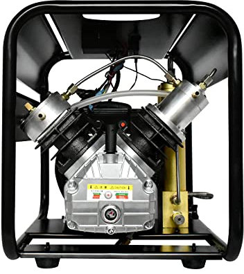 TUXING 4500 Psi PCP-Luftkompressor, eingebauter zweistufiger Wasser-Öl-Trennfilter, Auto-Stop-Version, Paintball-/Tauchflaschenkompressor 220 V (TXEDM042) Schwarz