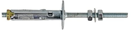 Tasselli in nylon Ø 8 x 45 con barra filettata e doppio dado 6 pz.