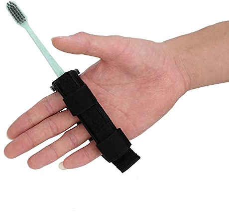 Toothbrush Adaptive Holder, Universal Hand Strap Holding Toothbrush Assistance Cuff for Weak Grip, Elderly, Limited Mobility, Stroke, Arthritis Patient (Green)