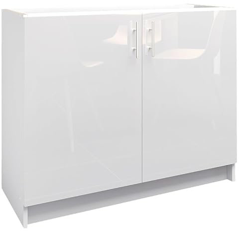 JD Greta Kitchen Base Cabinet – 1000mm – Base Kitchen Unit (Without Worktop) - White Gloss