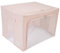 Periea ‘Beau’ Folding Collapsible Stackable Fabric Home Storage Boxes with Steel Frames (Light Pink Hemp, Large)