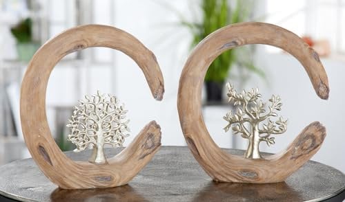 Gilde Poly Skulptur Baum VE 2 so Statuen, braun, Único