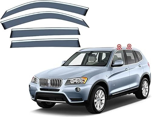 Auto Windabweiser für BMW X3 F25 2011-2017 Autofenstervisiere Regenschutz Vent Visier Seitenwindabweiser Rauchabzug Schatten Zubehör 4Pcs