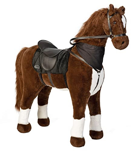 ELLA & PIET® Großes XXL Stehpferd Orlando mit Sattel (Braun-Schwarz) Standpferd Pferd Reitpferd