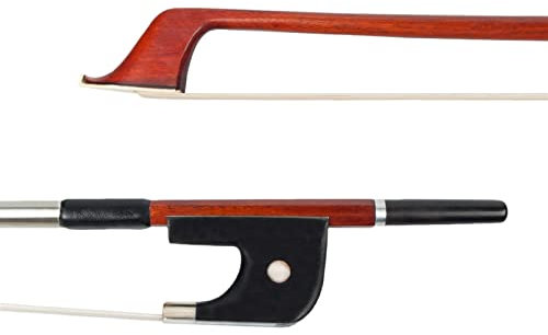 TSTS Geigenbogen Fortgeschrittener Fernambukbogen Für Kontrabass In 4/4-Größe, Ebenholz, Frosch, Langer Stachel, Schraube, Natürliches Weißes Pferdehaar (Size : One Size)