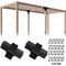 ITeVe.GD Kit fai da te per pergola, 2 staffe angolari ad angolo retto a 4 vie, supporto in legno rialzato con viti per travi in legno, pergola, giardino, veranda kit legname e gazebo in metallo..