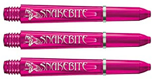 RED DRAGON Peter Wright Snakebite Signature Polycarbonate Rosa Kurze Dart-Stiele - 3 Sets pro Packung (insgesamt 9 Stiele)