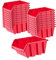KADAX Boîtes de Rangement Murales, Boîtes Empilables en Plastique pour Organiser Vos Outils, Bacs à Bec pour Garage (Lot de 20 : Rouge, 155 x 100 mm)