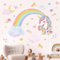 wondever Wandtattoo Regenbogen Einhorn Wandaufkleber Wolken Schmetterlinge Mädchen Wandsticker Wanddeko für Mädchenzimmer Kinderzimmer Babyzimmer