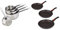 Kamberg - Gamme Pro Set/lot/batterie 5 Casseroles 12/14/16/18/20 cm - Acier Inoxydable Haute Qualité - Poignée anti chaleur Argent & Poêles Gris 20/24 / 28 cm, Lot de 3, 28 x 28 x 19 cm
