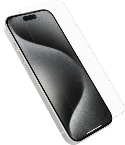 OtterBox Glass Screen Protector for iPhone 15 Pro, Tempered Glass, Scratch Protection, Drop Defense for Shatter Protection, No Retail Packaging