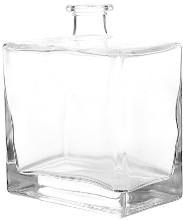 Garneck Quadratische Flache Glasvase Für Wasserpflanzen Aromatherapie-Flasche Als Einfache Blumenvase Mit Nachfüllbarem Design