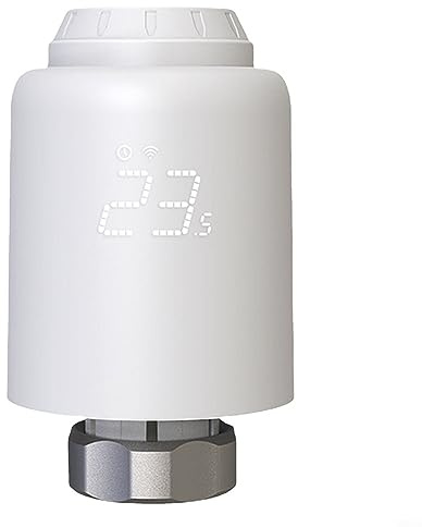 Thermostat de radiateur intelligent - Robinet de radiateur intelligent WiFi, contrôle numérique du chauffage via application, installation facile, économie d'énergie - Fonctionne avec Alexa et