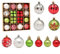 Fouriding 42 Stücke Weihnachtskugeln Kunststoff Christbaumkugeln Hängende Dekoration für Weihnachtsbaumschmuck Dekoration (Rot Grün Silber)