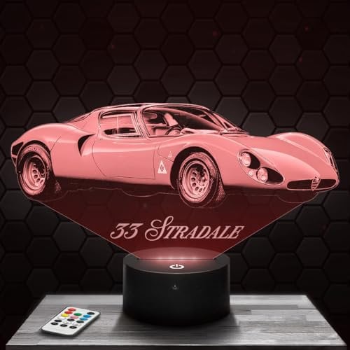 Nachttischlampe Auto 33 Stradale Alfa R deko Supercar Sport Fahrzeug Luxus Tuning. Geschenkidee Mann objekt Auto 33 Stradale Alfa R Nachtlicht Erwachsene deko Zimmer. Weihnachten